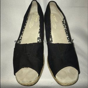 Toms Classic Black Canvas Espadrille Slip